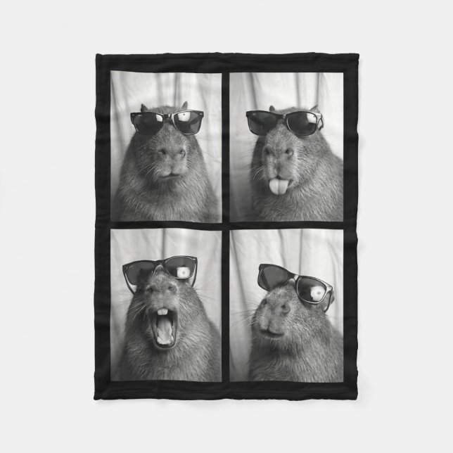 Manta Polar Cool Capybara With Sungles Photobooth Funny Rodent (Anverso)