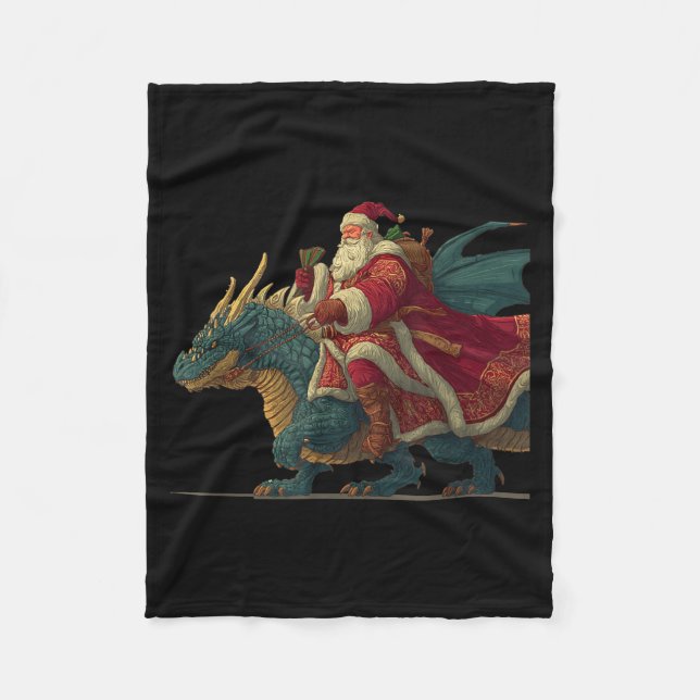 Manta Polar Cool Festive Dragon With Riding Santa Claus Look  (Anverso)