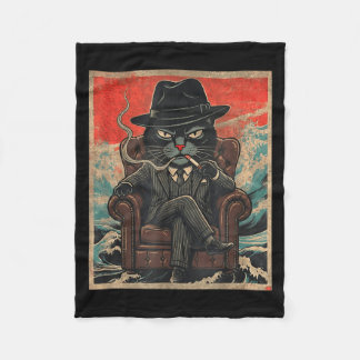 Manta Polar Cool Mafia Cat Funny The Catfather Smoking Vintage