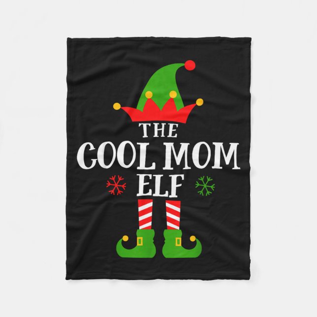 Manta Polar Cool Mom Elf Funny Matching Family Christmas Pajam (Anverso)