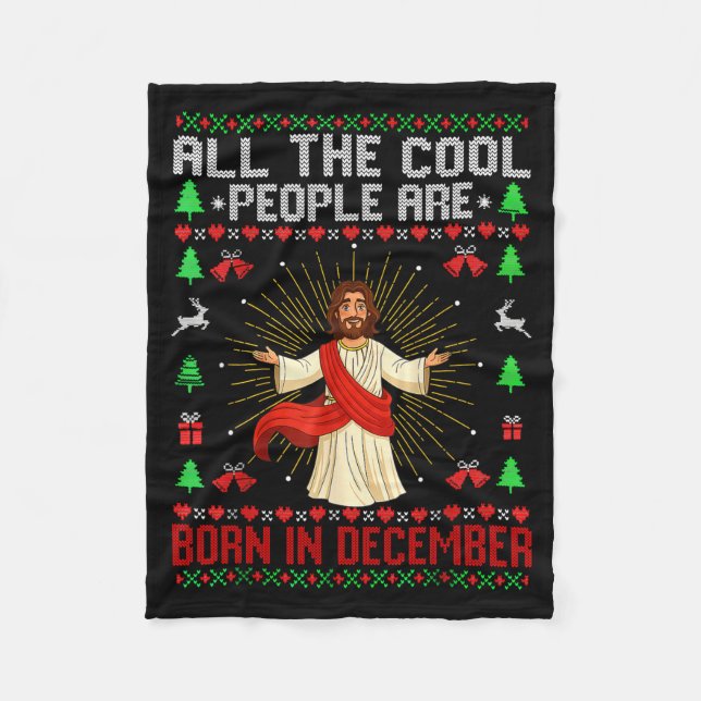Manta Polar Cool People Are Born In December Christian Christm (Anverso)