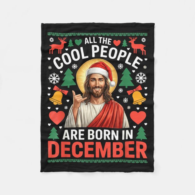 Manta Polar Cool People Are Born In December Christian Christm (Anverso)