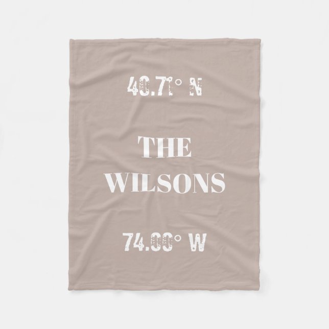 Manta Polar Coordenadas de nombre de familia de personalizado (Anverso)