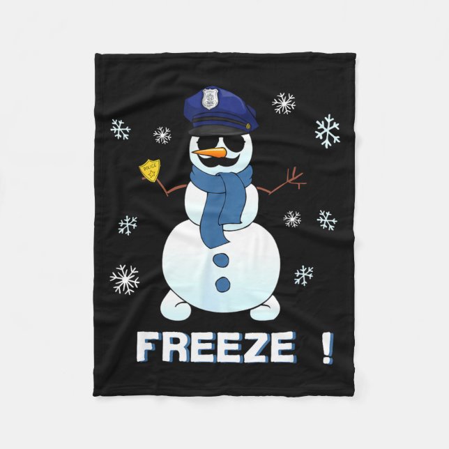 Manta Polar Cop Snowman Shirt Ze Christmas Party Gift Xmas  (Anverso)