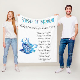 Manta Polar Copa de café azul artístico con patrones de nataci