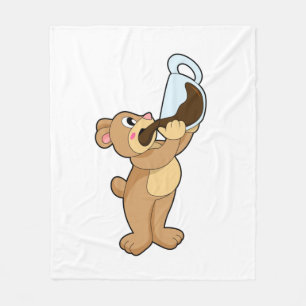 Manta Polar Copa de Oso con Café