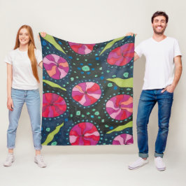 Manta Polar Copas cósmicas rosas y azules