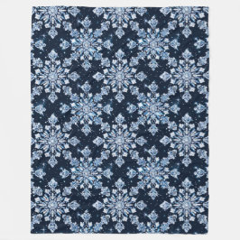 Manta Polar Copo de nieve 3d azul
