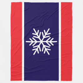 Manta Polar Copo de nieve de franjas blancas de la Marina Roja