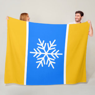 Manta Polar Copo de nieve divertido rayas azules brillantes am