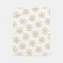 Manta Polar  Copo de nieve dorado