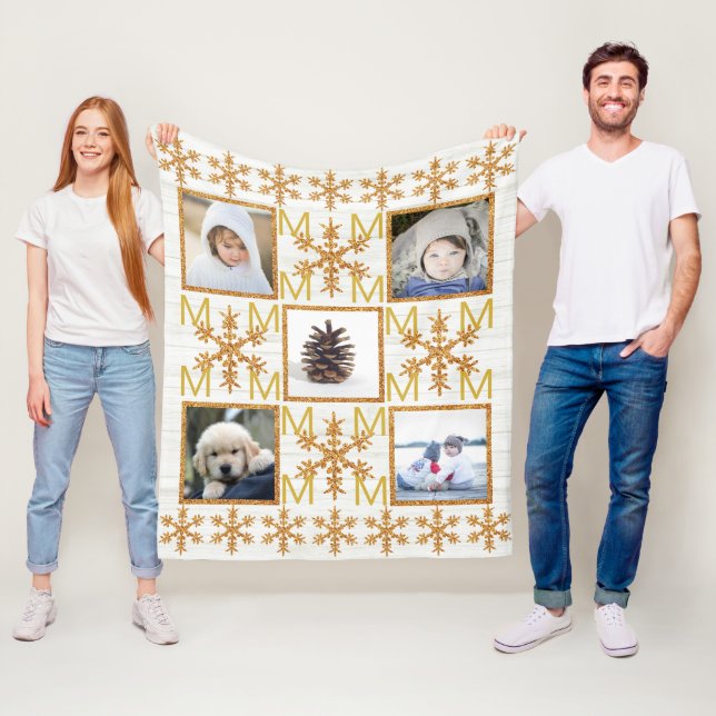 Manta Polar Copo de nieve opcional Monograma 5 Foto (In situ)