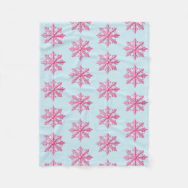 Manta Polar Copo de nieve rosa