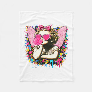 Manta Polar Copo de San Valentín Cupido Corazón Ángel Amor Fie