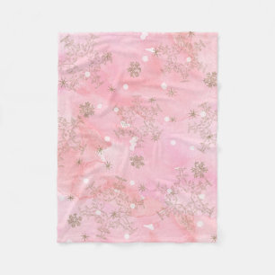 Manta Polar Copos de Navidad Rosados Patrón Boho