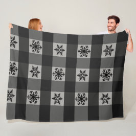 Manta Polar Copos de nieve con adornos de búfalo