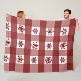 Manta Polar Copos de nieve con adornos de búfalo