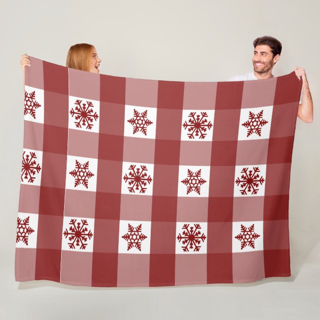 Manta Polar Copos de nieve con adornos de búfalo (In situ)