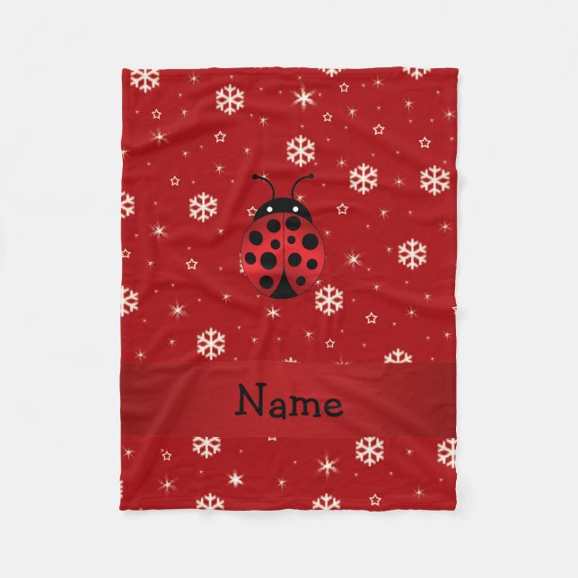 Manta Polar Copos de nieve conocidos personalizados del rojo (Anverso)