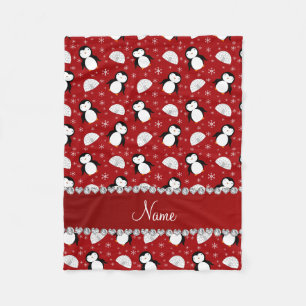 Manta Polar Copos de nieve rojos conocidos personalizados de