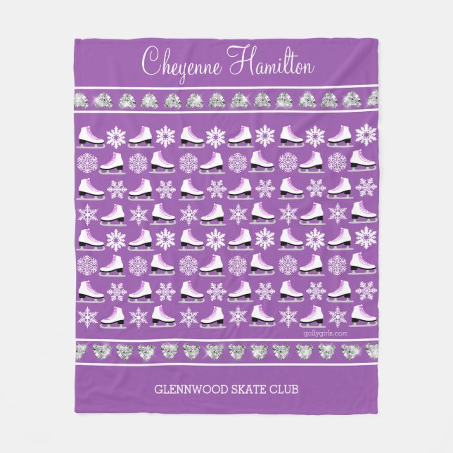 Manta Polar Copos de nieve y figura personalizados modelo de (Anverso)