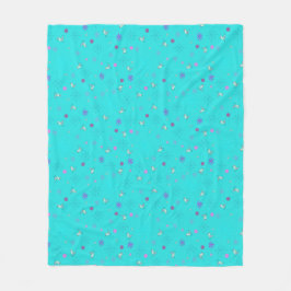 Manta Polar copos de nieve y pájaros_aqua