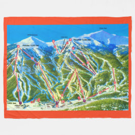 Manta Polar Copper Mtn Ski Slopes Fleece Blanket