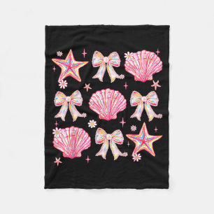 Manta Polar Coqueta de Verano Rosa Lazo de Almeja Vibraciones
