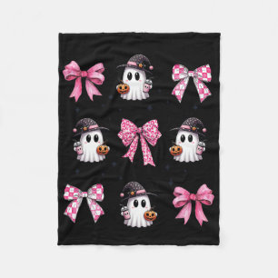 Manta Polar Coqueta rosa fantasma de Halloween