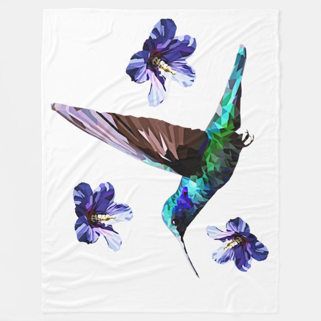 Manta Polar Coqueto Colibrí Fleece Blanket (Anverso)