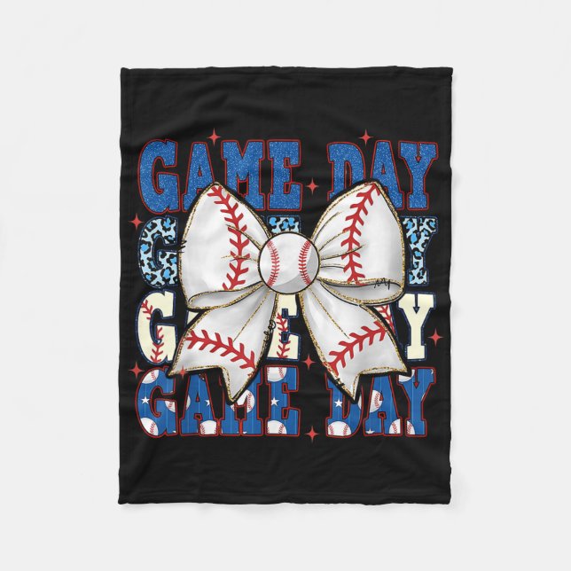 Manta Polar Coquette Bow Game Day Baseball Sofball Funny Chee (Anverso)