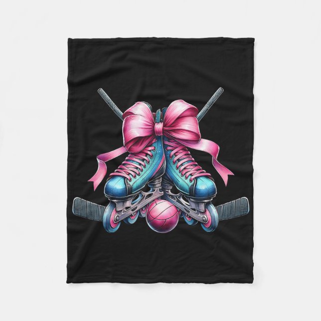 Manta Polar Coquette Bow Inline Hockey Player Girl Mom Mother' (Anverso)