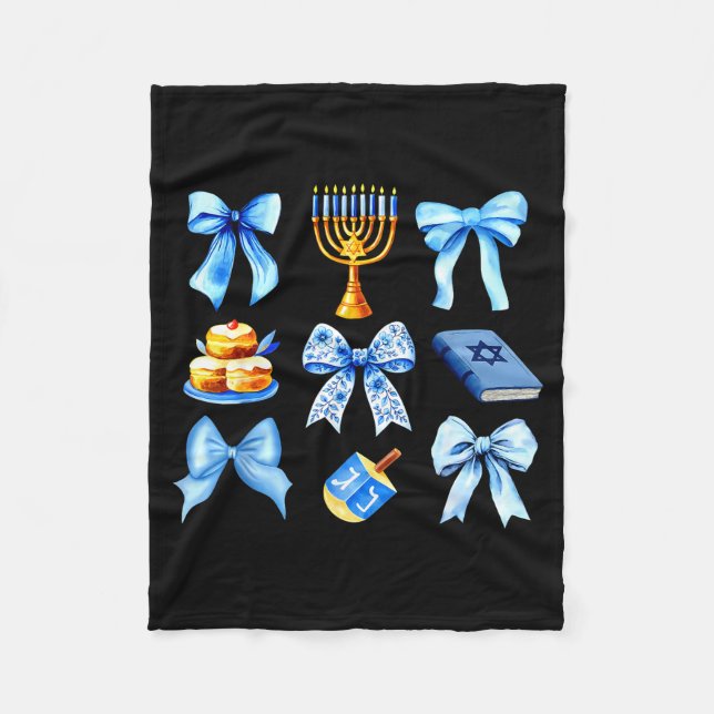 Manta Polar Coquette Bow Jewish Holiday Chanukah Hanukkah Meno (Anverso)