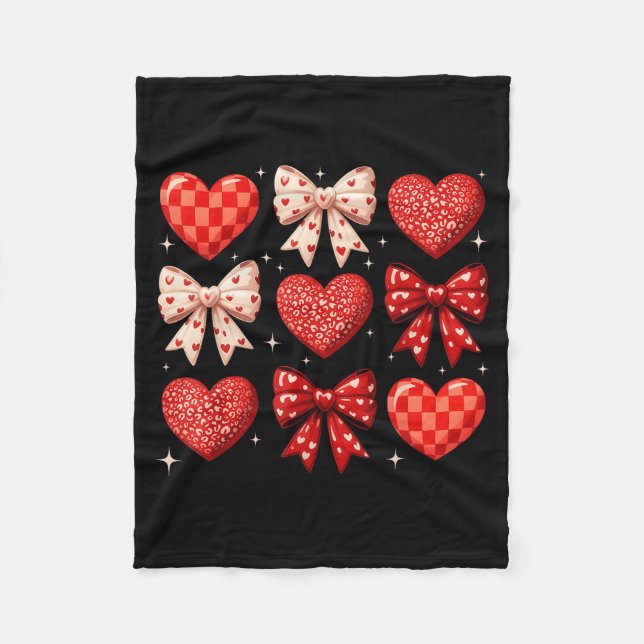 Manta Polar Coquette Bow Leopard Hearts Valentine Women Girl G (Anverso)