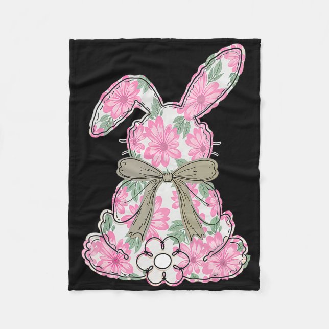 Manta Polar Coquette Bow Semana Santa Bunny Spring Florals (Anverso)