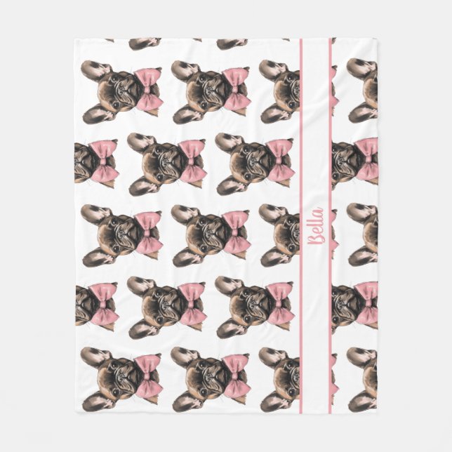 Manta Polar Coquette Frenchie Nombre esterilizable (Anverso)