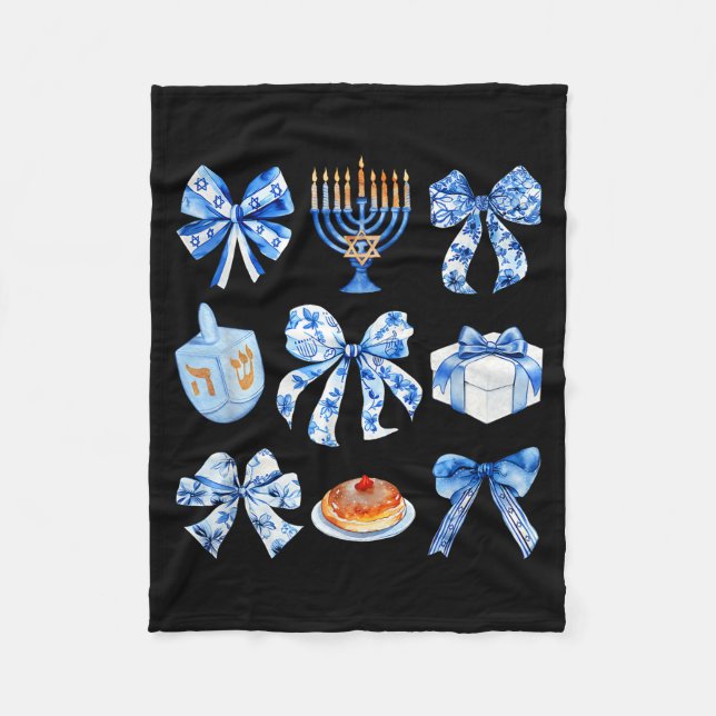 Manta Polar Coquette Hanukkah Bow Jewish Bow Menorah Bow Women (Anverso)