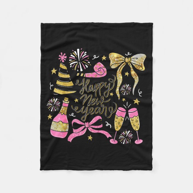 Manta Polar Coquette Happy New Year 2026 Champagne New Year's  (Anverso)