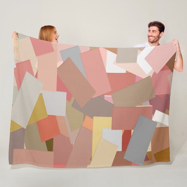 Manta Polar Coral Blocks faja blanc (In situ)