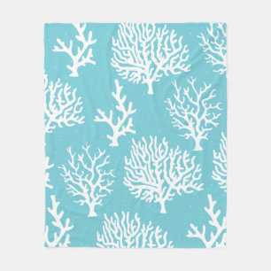 Manta Polar Coral costero blanco del mar y puntos micro