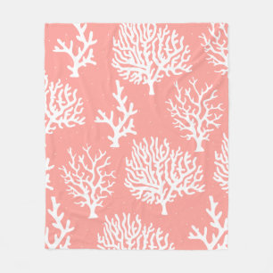 Manta Polar Coral costero blanco del mar y puntos micro