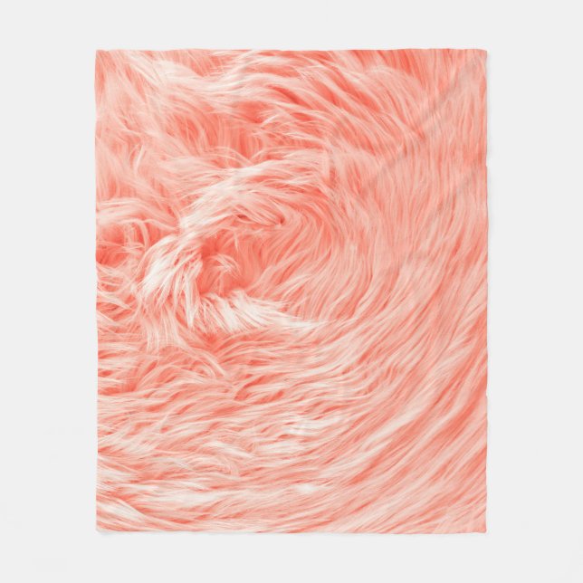Manta Polar Coral Fluffy Fur: Tendencia 2019. (Anverso)