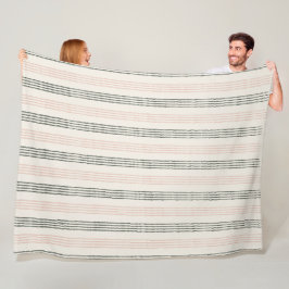 Manta Polar Coral Peach Moderno Stripe Boho Minimalista