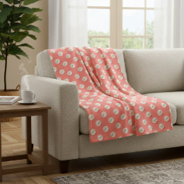 Manta Polar Coral & Pearls Elegant Soft Throw Blanket