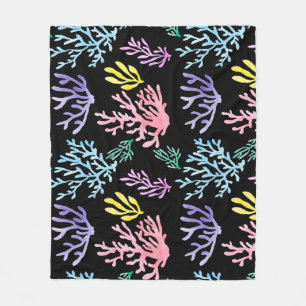 Manta Polar Coral Reef Elegance: Patrón acuarela