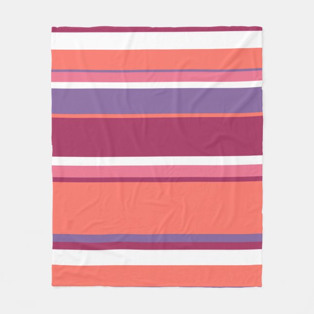 Manta Polar Coral vivo, rojo y violeta (Anverso)