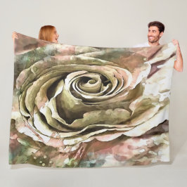 Manta Polar Coral y gris Rosa romántico artístico