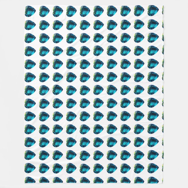 Manta Polar Corazón Aquamarina, Azul (Anverso)
