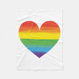 Manta Polar Corazón arcoiris