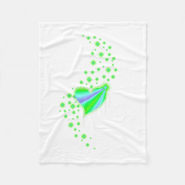Manta Polar Corazón arcoiris con estrellas (Anverso)